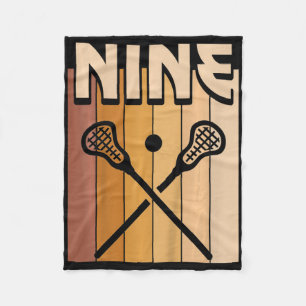 Kids 9 Year Old Lacrosse Birthday Boy Girl 9th Bir Fleece Blanket