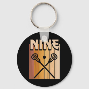 Kids 9 Year Old Lacrosse Birthday Boy Girl 9th Bir Key Ring