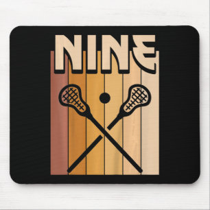 Kids 9 Year Old Lacrosse Birthday Boy Girl 9th Bir Mouse Pad