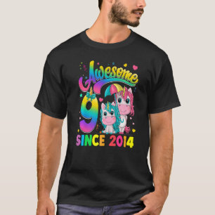 Kids 9 Year Old Since 2014 Princess Unicorn 9th B T-Shirt