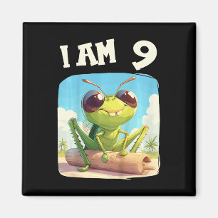 Kids 9 Years Old 9 Birthday Crickets Boy Girl Cric Magnet