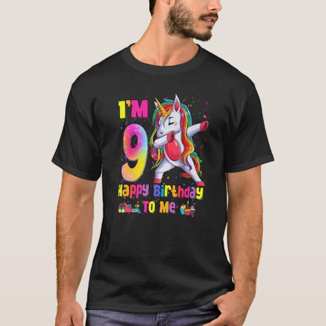 Kids 9 Years Old Dabbing 9th Birthday Girl Princes T-Shirt (Front)