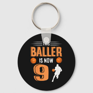Kids 9th Birthday Basketball Outfit This Baller Is Key Ring