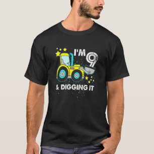 Kids 9th Birthday Boy 9 Year Old Construction Truc T-Shirt