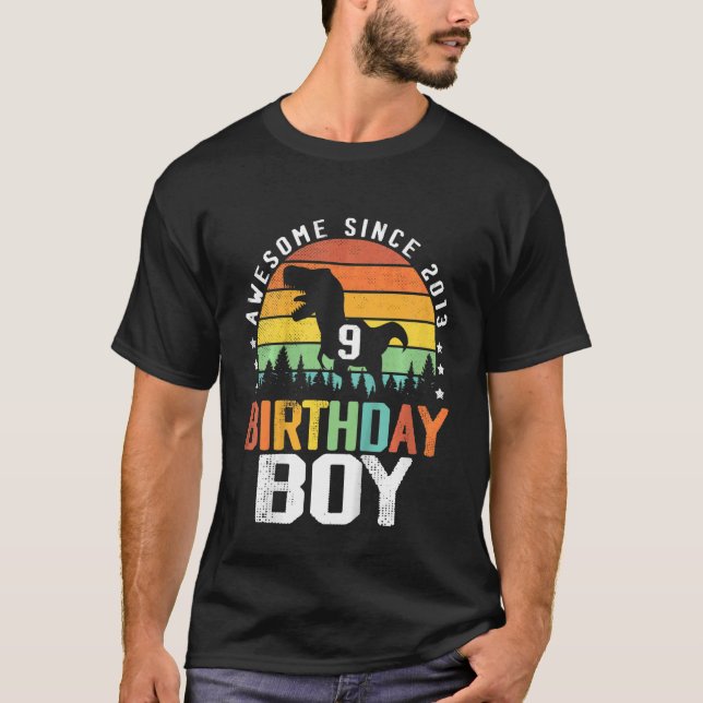 Kids 9th Birthday Boy Awesome Since 2013 9 Year Ol T-Shirt (Front)