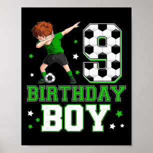 Kids 9th Birthday Boy Soccer 9 Year Old 9yr Boys P Poster