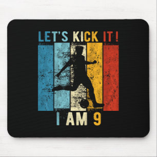 Kids 9th Birthday Boy Soccer 9 Year Old Birthday B Mouse Pad