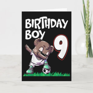 Kids 9th Birthday Boy Soccer  Card