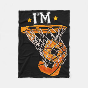 Kids 9th Birthday Bysketbyll I'm 9 Boy Girl 6th Bi Fleece Blanket