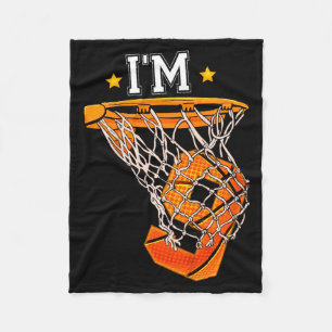 Kids 9th Birthday Bysketbyll Im 9 Boy Girl 6th Bi  Fleece Blanket