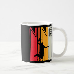 Kids 9th Birthday Bysketbyll Lover 9 Years Old Ret Coffee Mug