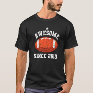 Kids 9th Birthday Football Player 9 Year Old Footb T-Shirt