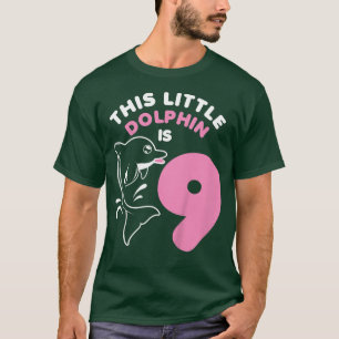 Kids 9th Birthday Girls DolphinCute 9 Year Old T-Shirt