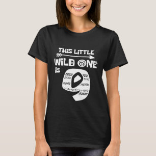 Kids 9th Birthday Girls Wild One Kids Camping 9 Y T-Shirt