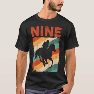 Kids 9th Birthday Horse Rider Fan 9 Years old Girl T-Shirt