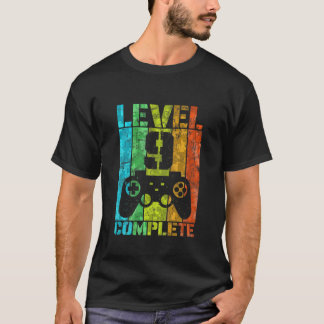 Kids 9Th Birthday Man Gamer Full Level 9 Years T-Shirt