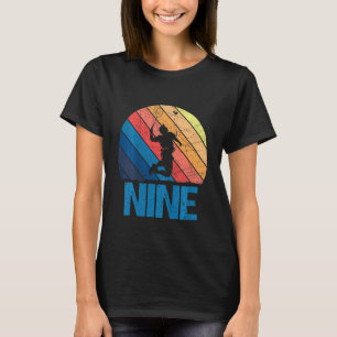 Kids 9th Birthday Retro Badminton 9 Years Old Boy T-Shirt
