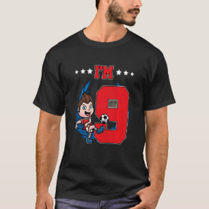 Kids 9th Birthday Soccer Boy Football Kids T-Shirt