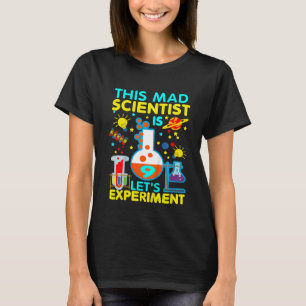 Kids 9th Birthday  This Mad Scientist Is 9 Let's E T-Shirt
