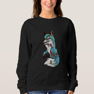Kids A Zombie Fox Animal Funny Halloween Adorable Sweatshirt