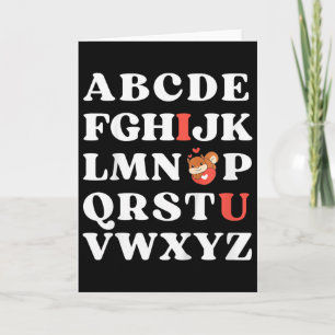 Kids Abc I Love You Kids Squirrel Valentine's Day  Card
