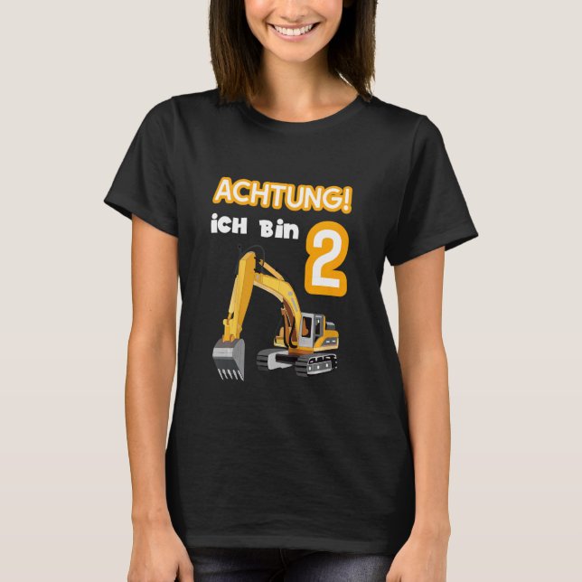 Kids Achtung Ich Bin Schon 2 Jahre Alt Mit Dem Exc T-Shirt (Front)