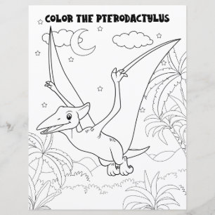 Kids Activity Cute Fun Dinosaur Colouring Page