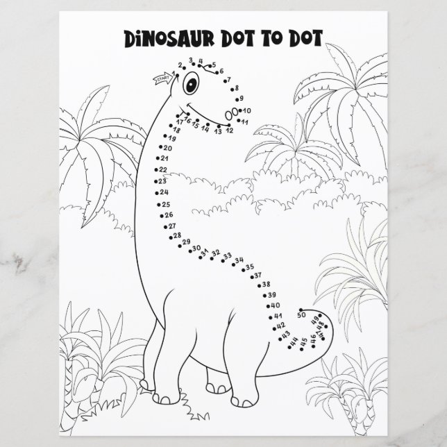 Kids Activity Dinosaur Connect the Dots By Numbers (Front)