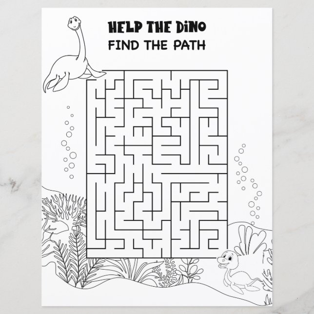 Kids Activity Dinosaur Maze Fun Puzzle (Front)