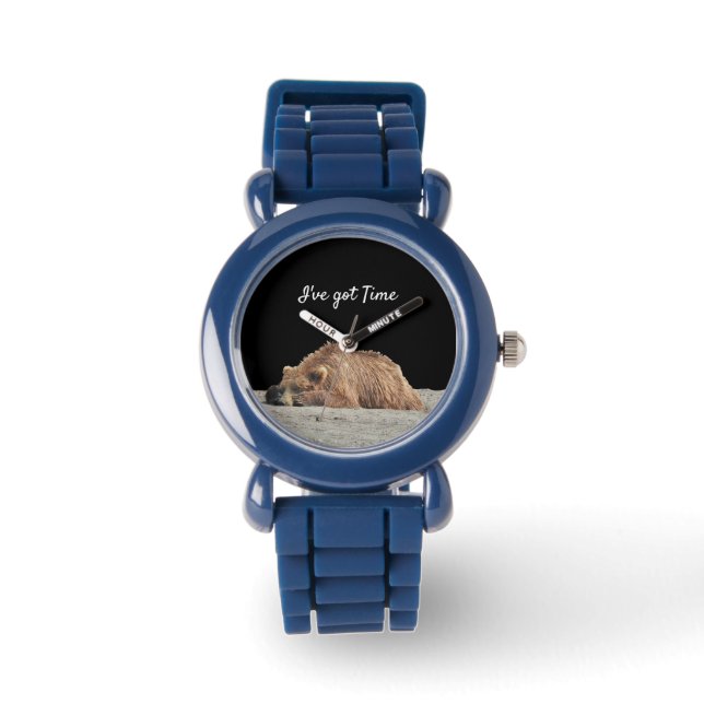 Kid's Adjustable Bezel Watch w/ grizzly bear (Front)