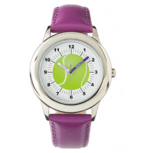 Kid's Adjustable Tennis Ball Purple Ribb Watch