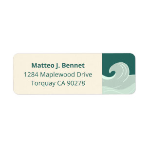 Kids Adress Labels with Big Wave
