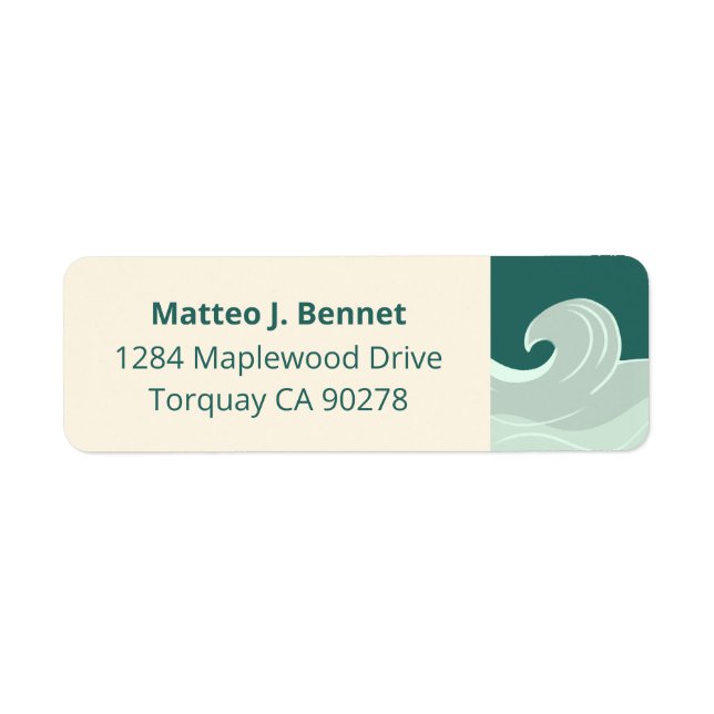Kids Adress Labels with Big Wave (Front)