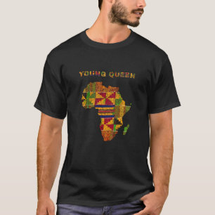 Kids Afro Black Young Queen African Kente Cloth To T-Shirt