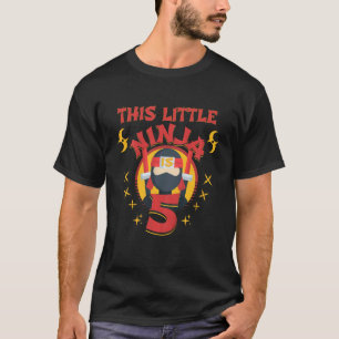 Kids Age 5 Ninja Karate 5-Year-Old Birthday Boy Ki T-Shirt