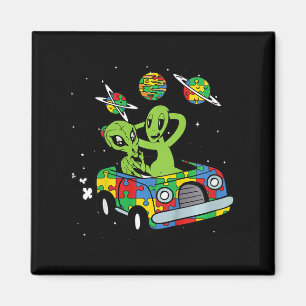 Kids Alien Space Autism Awareness Boys Girls Toddl Magnet