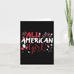 Kids All American Girl For Independence Day Girls Card