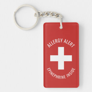 Kids Allergy Alert Epinephrine Inside Emergency Key Ring