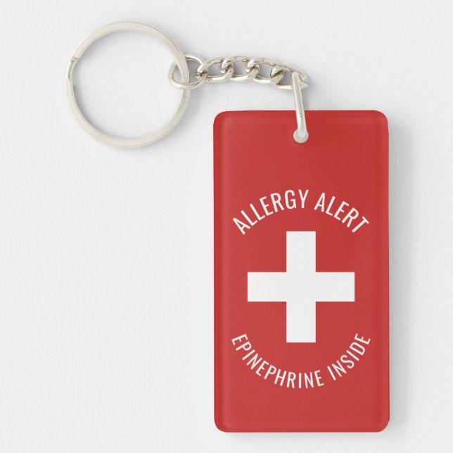 Kids Allergy Alert Epinephrine Inside Emergency Key Ring (Front)