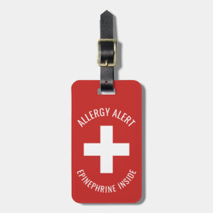 Kids Allergy Alert Epinephrine Inside Emergency Luggage Tag