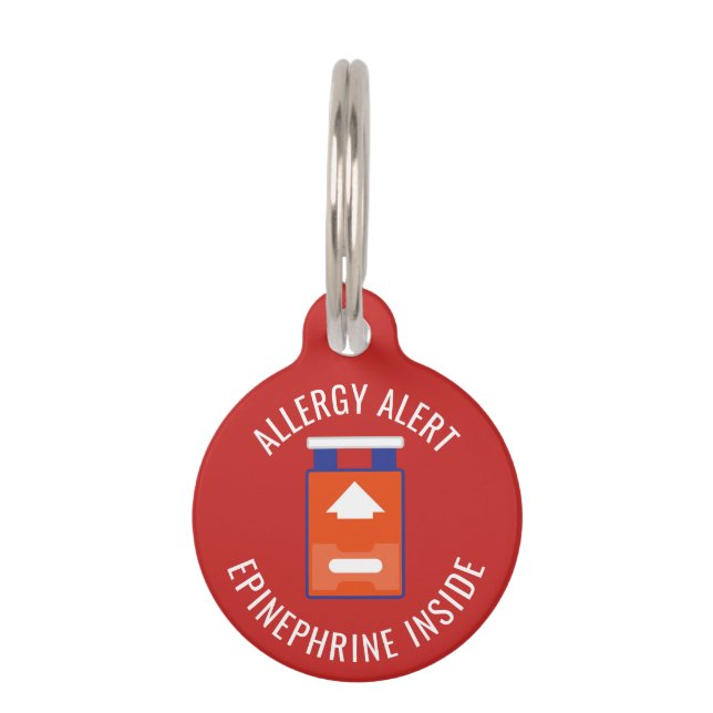 Kids Allergy Alert Epinephrine Inside Emergency Pet Tag (Front)