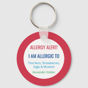 Kids Allergy Alert Personalised Allergic To Key Ring