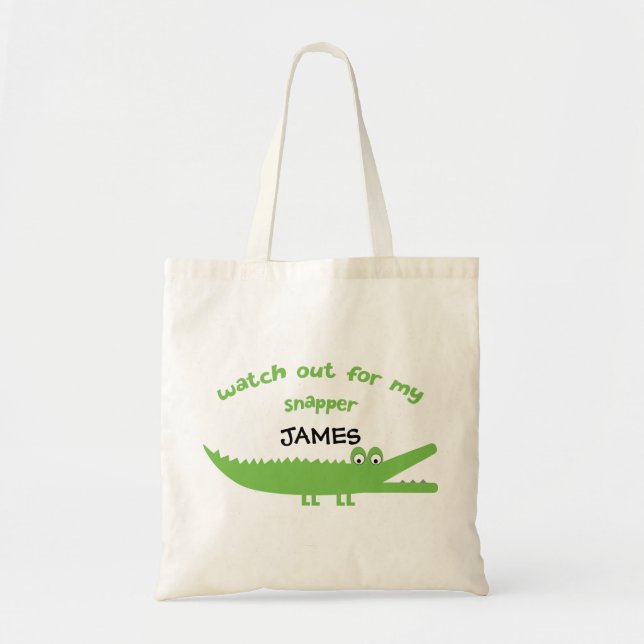 Kids Alligator Personalized Tote Bag (Front)