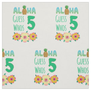 Kids Aloha Tropical Luau 6 Years Old Birthday Fabric