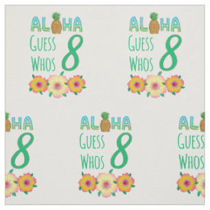Kids Aloha Tropical Luau 8 Years Old Birthday Fabric