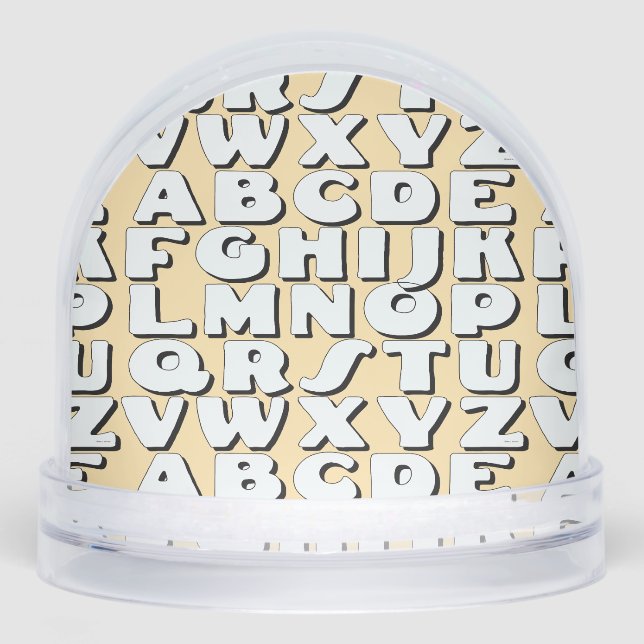 Kids Alphabet Beige  Snowglobe (Front)
