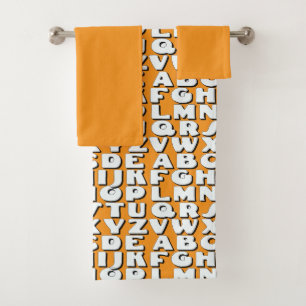  Kids Alphabet Orange      Bath Towel Set