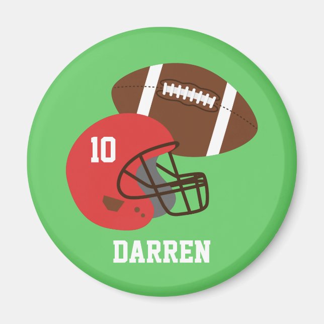 Kids American Football Helmet Name Magnet (Front)