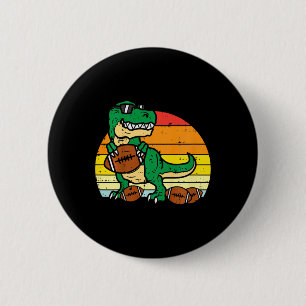 Kids American Football Trex Retro Dinosaur Boys Ki 6 Cm Round Badge