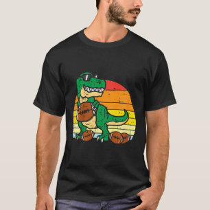 Kids American Football Trex Retro Dinosaur Boys Ki T-Shirt